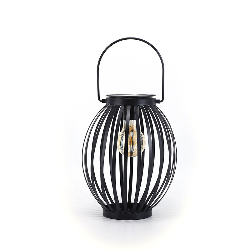 Solcellslampa i järn, utomhus, trädgårdslampa, gräsmatta-lampa